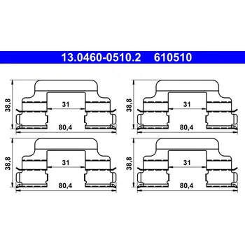 Brzdový kotouč Příslušenství kotoučové brzdy ATE 13.0460-0510.2
