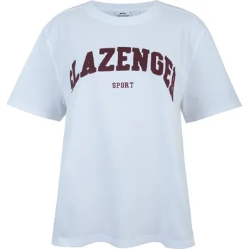 Dámské tričko Slazenger Slaz Logo Oversized T-Shirt White/Burg 10 (38)