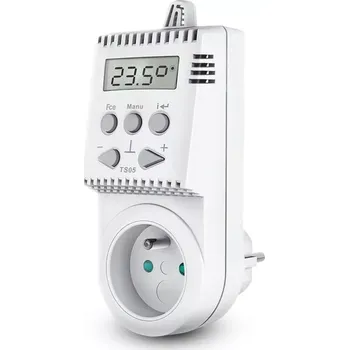 Zásuvkový termostat TS05 s tlačítkem pro trvalé vypnutí