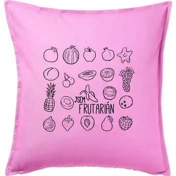 Polštář Jsem frutarián - ovoce - Polštář 50x50 - 50x50 - Pouze potah ( Růžová )