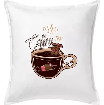 Polštář Coffee time bath (Pecka design) - Polštář 50x50 - 50x50 - Pouze potah ( Bílá )