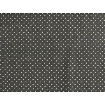 Bavlněná metráž / imitace lnu hrubší, puntík METRÁŽ - 4 šedá tmavá