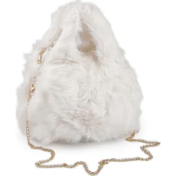 Kabelka Kožešinová kabelka, střední, 1 krémová nejsvět.