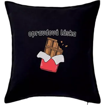 Polštář Čokoláda opravdová láska - Polštář 50x50 - 50x50 - Pouze potah ( Černá )