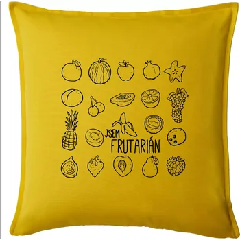 Polštář Jsem frutarián - ovoce - Polštář 50x50 - 50x50 - Pouze potah ( Žlutá )