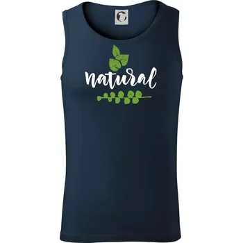 Natural - nápis v listech - Tílko pánské Core - 2XL ( Námořní modrá (velmi tmavá - téměř černá) )