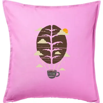 Polštář Balón s kávou - Polštář 50x50 - 50x50 - Pouze potah ( Růžová )