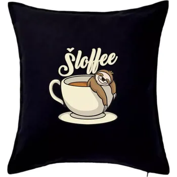Polštář Šloffee - káva - Polštář 50x50 - 50x50 - Pouze potah ( Černá )