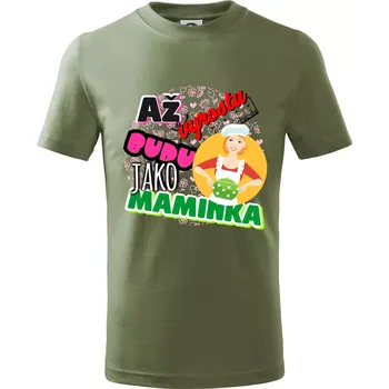 Chlapecké tričko Až vyrostu budu jako maminka - kuchařka - Tričko dětské bavlněné - 134 cm/8 let ( Khaki )