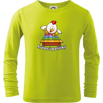 Dětská móda Kuřecí paličky - Triko dětské Long Sleeve - 134 cm/8 let ( Limetková )