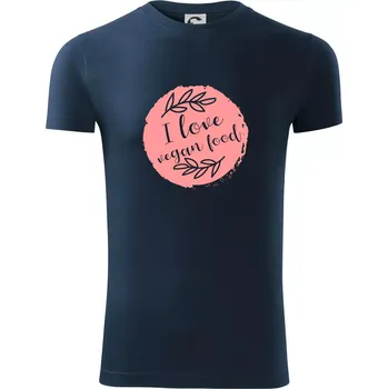 Pánské tričko I love vegan food - Viper FIT - Pánské zůžené tričko - L ( Námořní modrá (velmi tmavá - téměř černá) )