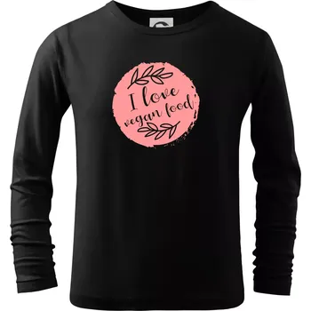 Chlapecké tričko I love vegan food - Triko dětské Long Sleeve - 122 cm/6 let ( Černá )
