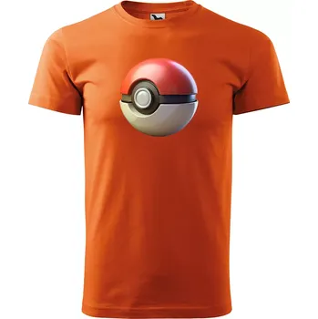 Sablio Tričko s potiskem Poke Ball - oranžové S