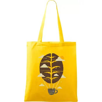 Nákupní taška Balón s kávou - Taška bavlněná - 42 x 38 cm ( Žlutá )