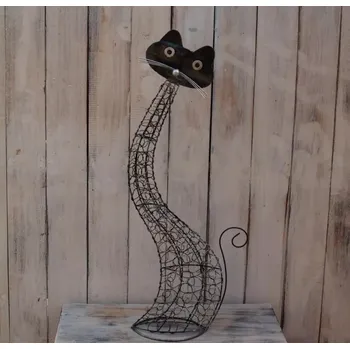 Plechová kočička 76 cm (Dekorace kočka)