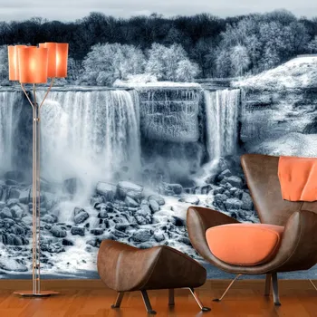Tapeta Sablio Tapeta Černobílý vodopád - 125x75 cm