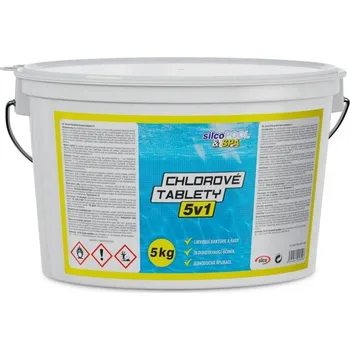 Bazénová chemie silcoPOOL Chemie bazénová, Chlorové tablety 5 v 1, 5 kg, SILCO