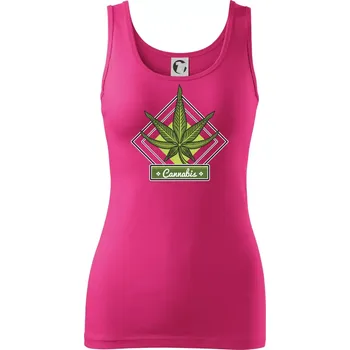 Dámské tričko Cannabis list kosočtverec - Dámské tílko - XL ( Purpurová )