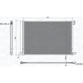 Výparník klimatizace Kondenzátor, klimatizace MAGNETI MARELLI 350203101300