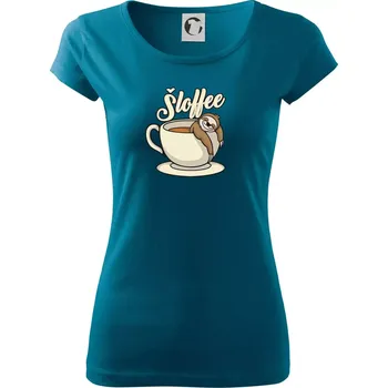 Dámské tričko Šloffee - káva - Dámské triko Pure - L ( Petrolejová )