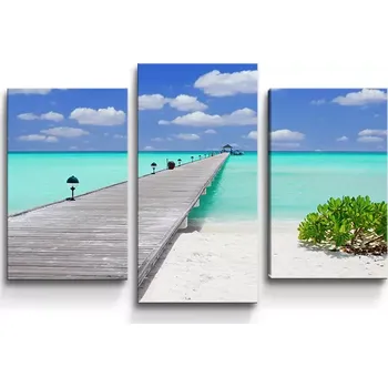 Obraz Sablio Obraz - 3-dílný Molo na pláži - 75x50 cm