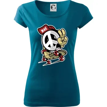 Peaceák - Dámské triko Pure - M ( Petrolejová )