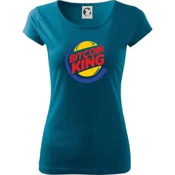 Dámské oblečení Bitcoin King - Dámské triko Pure - 3XL ( Petrolejová )