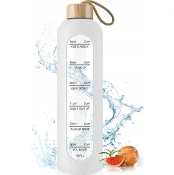 Láhev Lahev Na Pití bílý 1000 ml s měrkou, bez BPA, vhodný do myčky nádobí