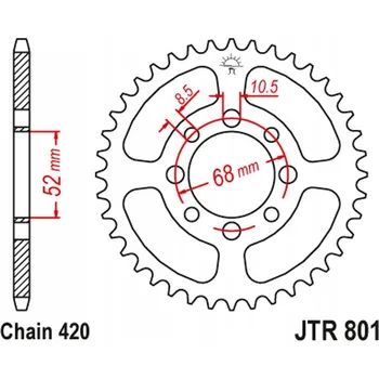Řetězová sada pro motocykl Zadní rozeta Jt JTR801,33