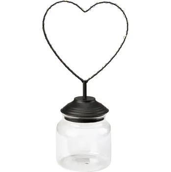 Nástěnné svítidlo Markslöjd Sweetie černé srdce se skleněnou nádobou