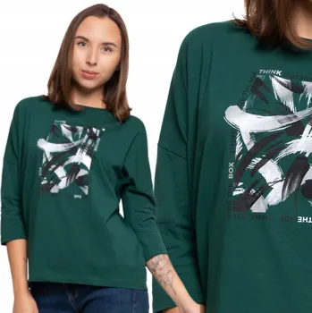 Dámská halenka Dámská stylová halenka s kulatý výstřihem, bavlněná, měkká, 3/4 rukáv MORAJ 3XL