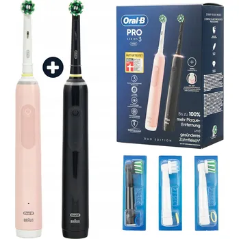 Elektrický zubní kartáček Elektrický zubní kartáček Oral-B Pro 3 3900 DVOJBALENÍ ČERNÁ RŮŽOVÁ