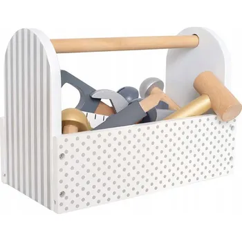 Dřevěná hračka Dřevěná bedna s nářadím stříbrná Jabadabado