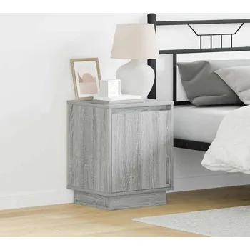 Ložnice Noční skříňka Šedá 39 x 34,5 x 50 cm Kompozitní dřevo