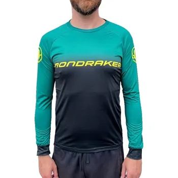 cyklistický dres Pánský cyklistický dres s dlouhým rukávem MONDRAKER-Enduro/Trail Jersey long, british racing green/black/yellow Mix M