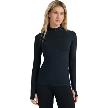 Dámské termo triko s dlouhým rukávem as polovičním zipem 4F-BRUSHED UNDERWEAR F096-WAW25UBRUF096-20S-DEEP BLACK Černá S