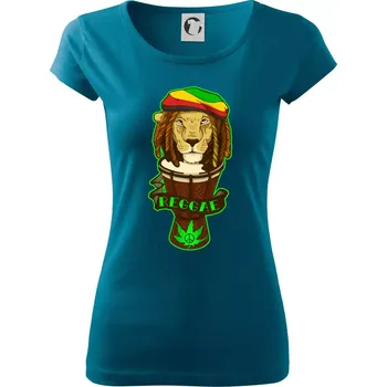 Dámské oblečení Reggae lev - Dámské triko Pure - 3XL ( Petrolejová )