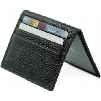 Peněženka Pouzdro na karty Solier , pravá kůže, černé - unisex