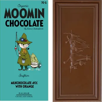 Čokoláda Kalmar Chokladfabrik Bio čokoláda Snufkin 41% / pomeranč