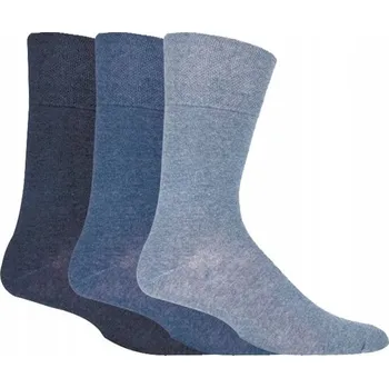 Pánské ponožky IOMI Gentle Grip pánské diabetické ponožky 3 páry MODRÉ lem bez gumiček