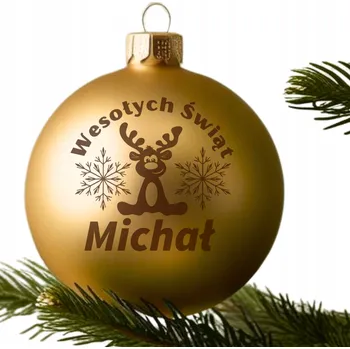 Vánoční dekorace VÁNOČNÍ KOULE SKLENĚNÁ na vánoční stromeček se JMÉNEM vánoční ozdoba DÁREK