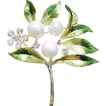 Brož Exkluzivní BROŽ ozdoba na oblečení STROMEK zirkony elegantní ŠPERKY