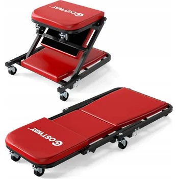 Zahradní lehátko Dílenské lehátko 2 v 1 - lehátko a stolička na kolečkách