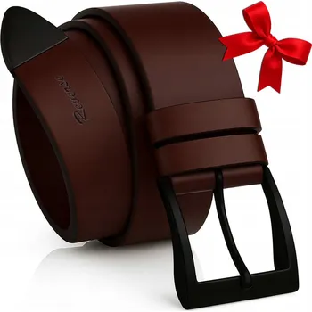 Opasek Pásek pánský kožený ŠIROKÝ Reverse pásek ke kalhotám KRABIČKA Hnědý 125 cm