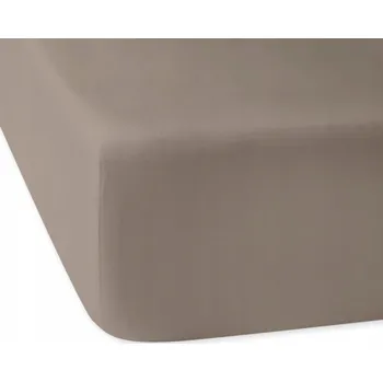 Prostěradlo Prostěradlo z bavlněného saténu s gumou tmavě béžové 041/200x220