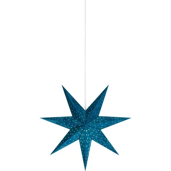 Vánoční dekorace Markslöjd Velours závěsná hvězda modrá 45 cm