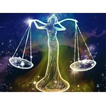 Diamantové malování Diamantové malování - Váhy - třpytivé kamínky