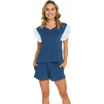 Dámské pyžamo Doctor Nap dámské pyžamo bavlna modré velikost M