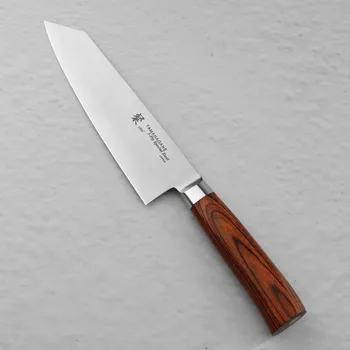 Kuchyňský nůž TAMAHAGANE San VG-5 Brown 19,5 cm – japonský nůž Kengata z nerezové oceli