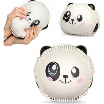 Hračka pro nejmenší Obří Mačkací Hračka PANDA s gumovými vlasy XL